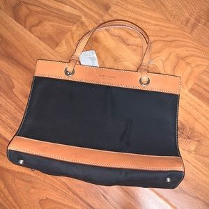 NWT Kate Spade Structured Canvas and Leather Handbag